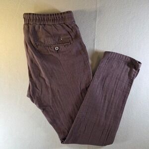 Rare Rabbit Pasto Purple Textured Cotton Drawstring Pants Mens 32 Tapered Leg